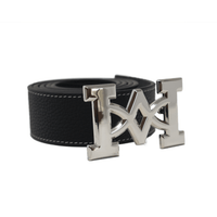 Morreale Paris SILVER / WHITE STITCHES Morreale Paris Logo Buckle Belt